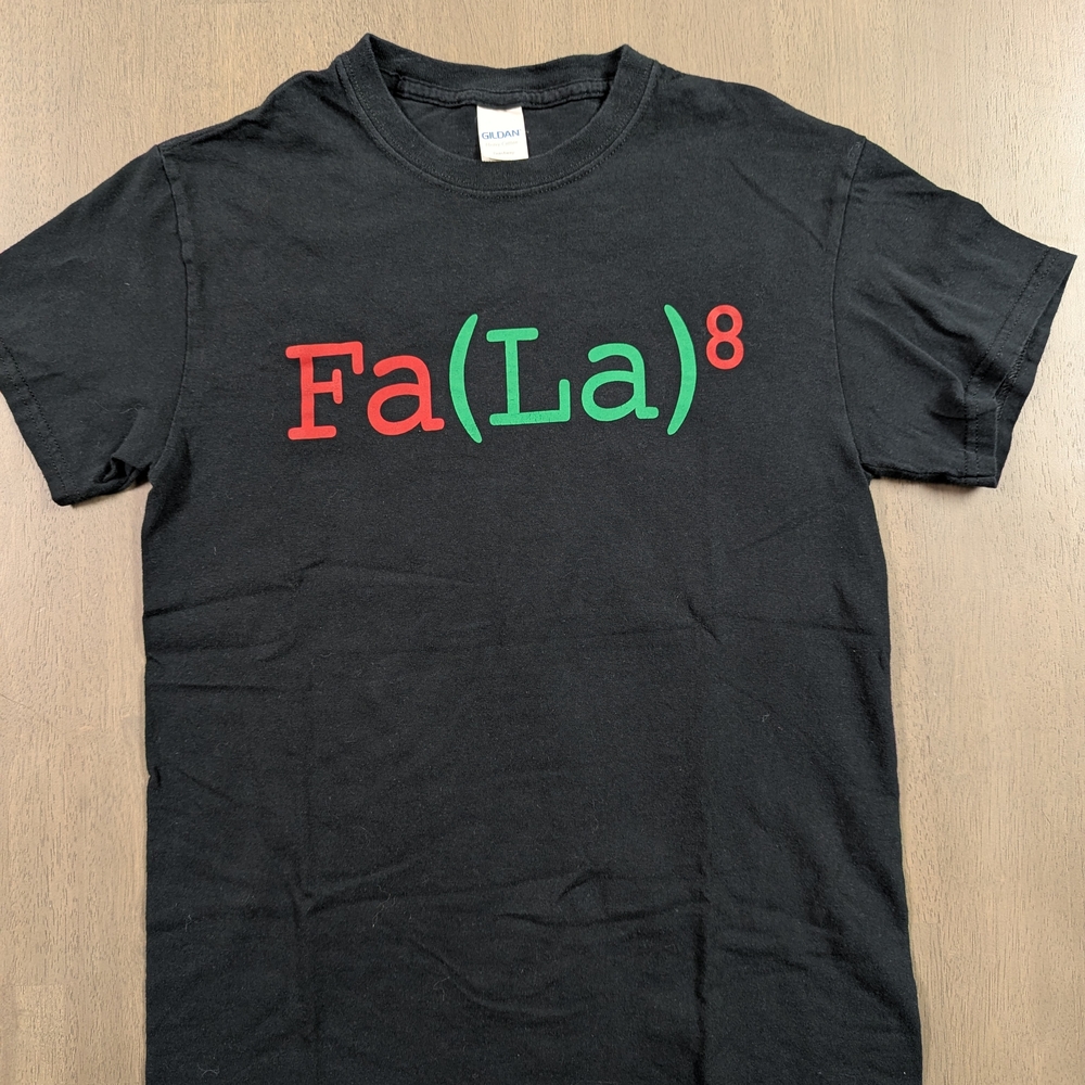 Gildan Black T-Shirt with Fa(La)8 Design Christmas Holidays